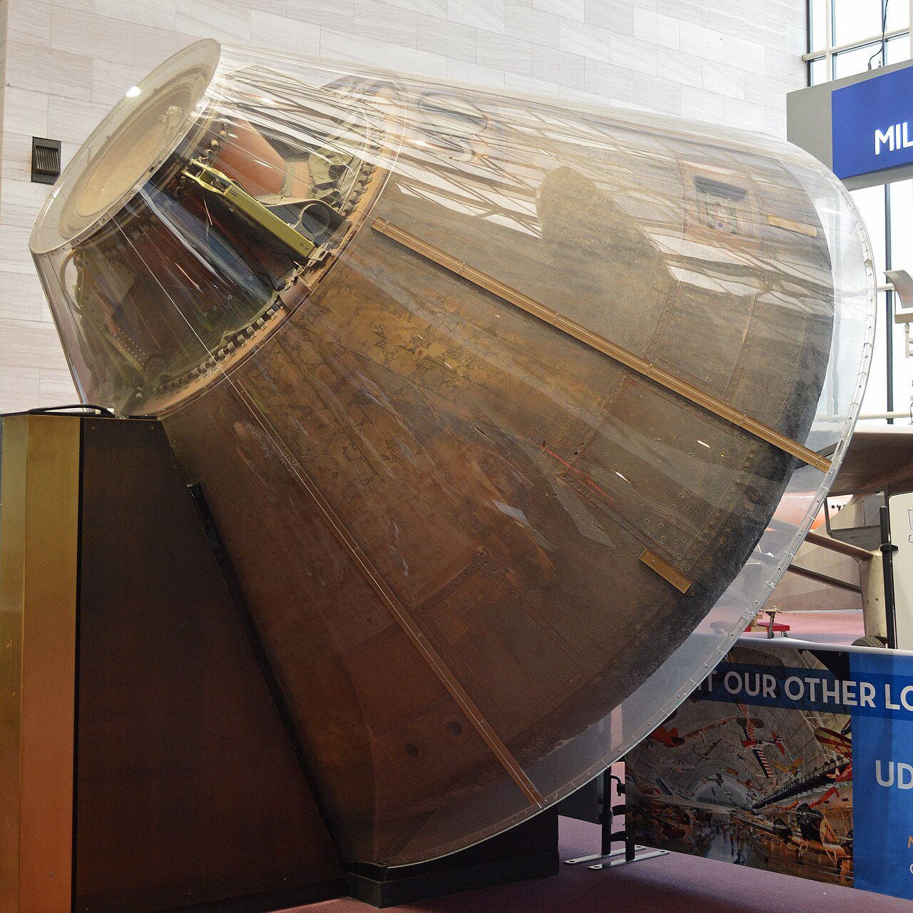 The Apollo 11 command module Columbia, which brought the crew home from the Moon