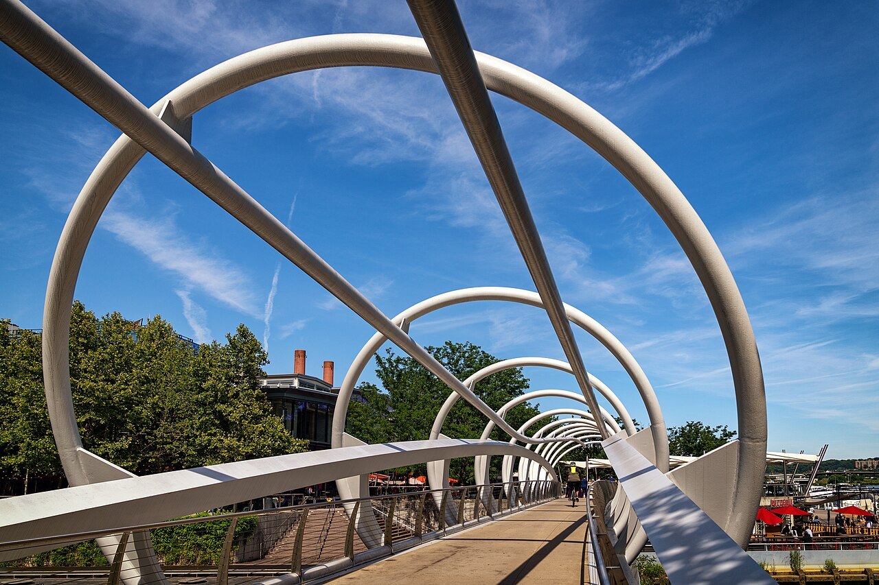 The arched bridge of the Yards Park on the Anacostia Riverwalk