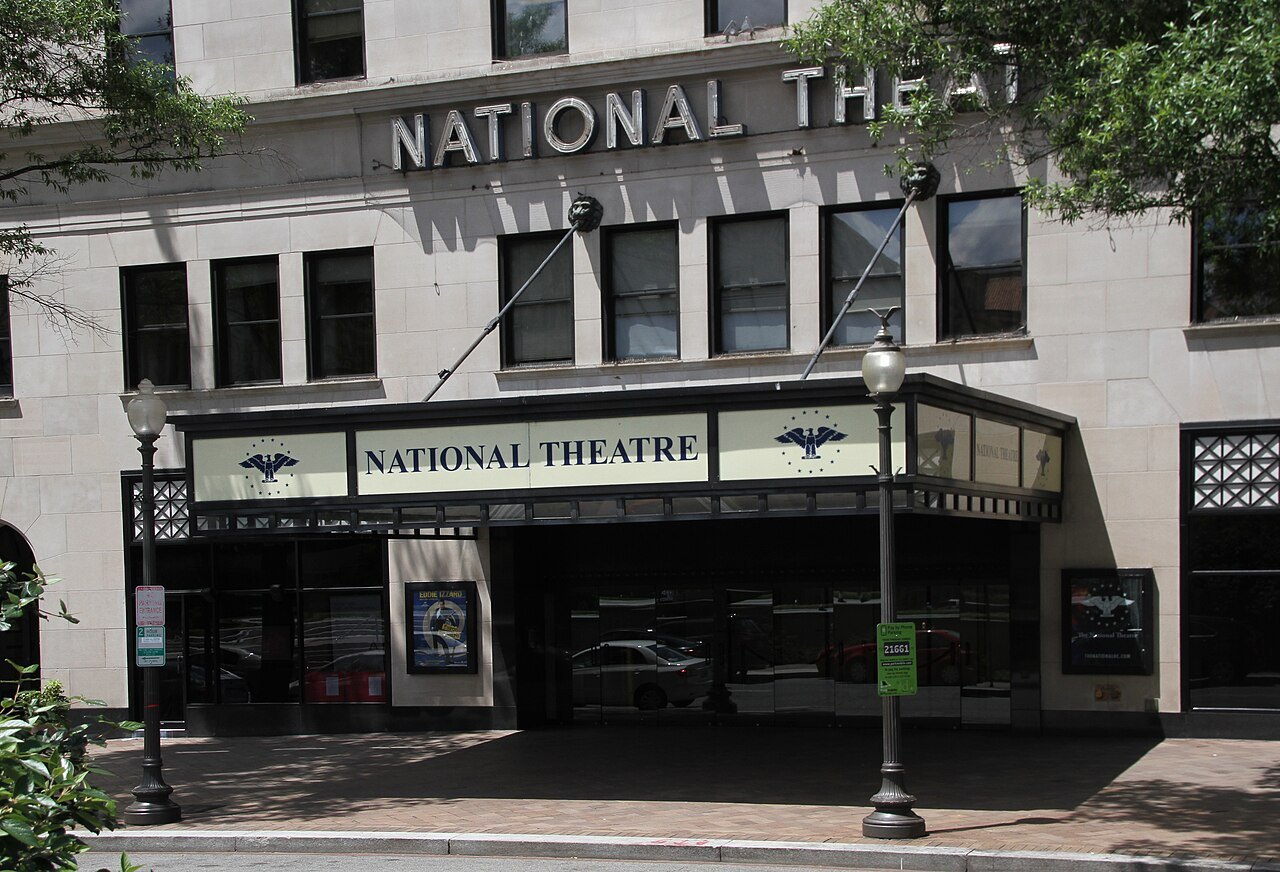 The National Theatre's marquee and front on Pennsylvania Avenue