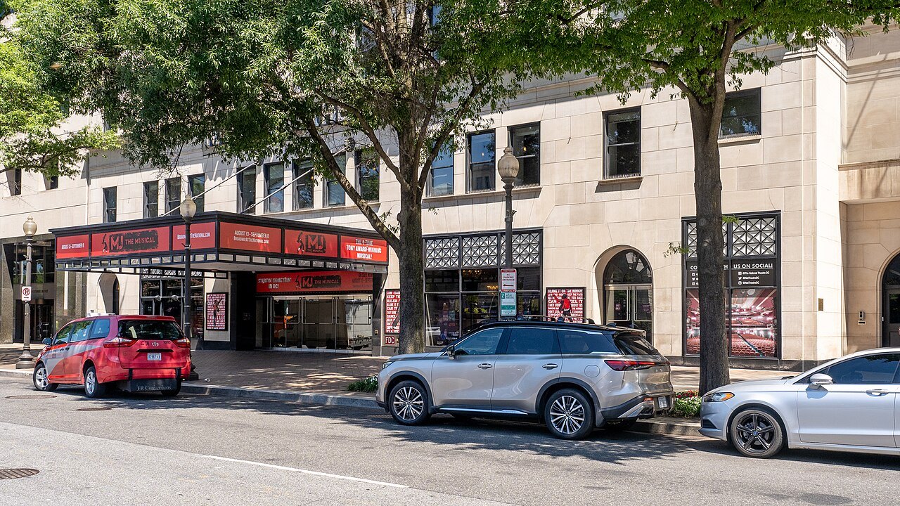The marquee of the National Theatre on Pennsylvania Avenue
