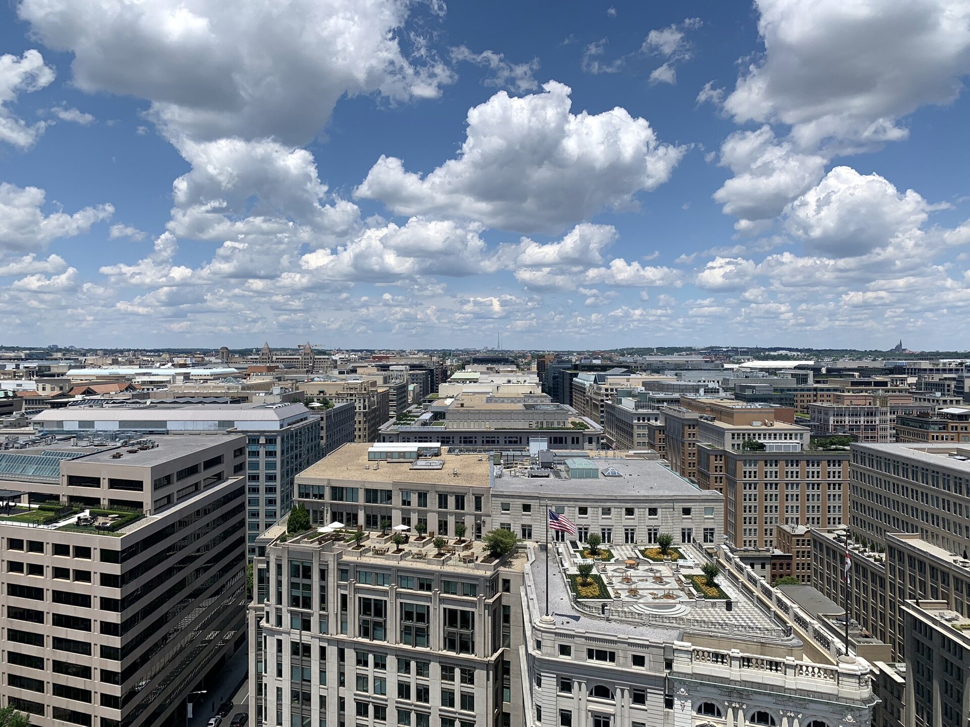 The rooftops of downtown and Penn Quarter from the Old Post Office tower