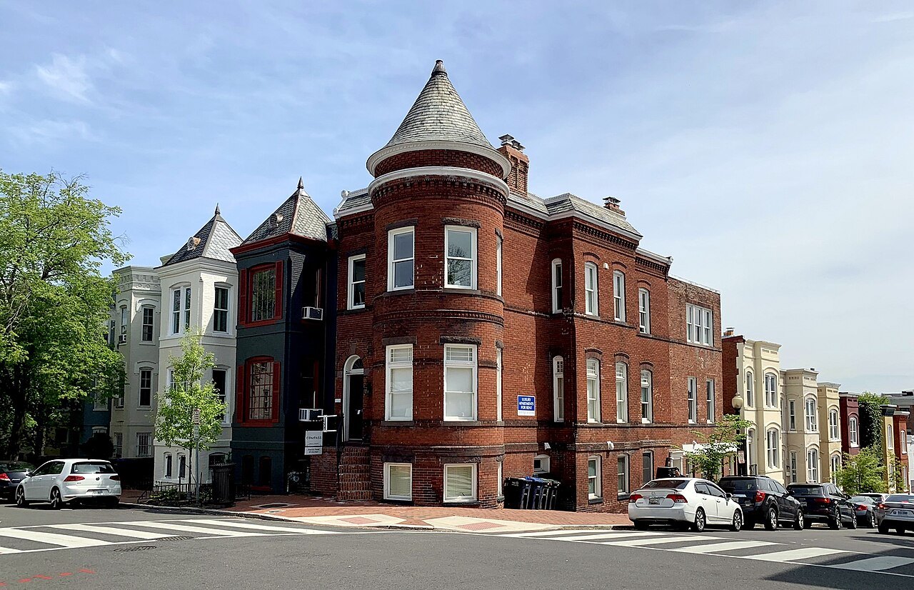 A turreted Victorian corner house at 34th and Prospect Streets in Georgetown