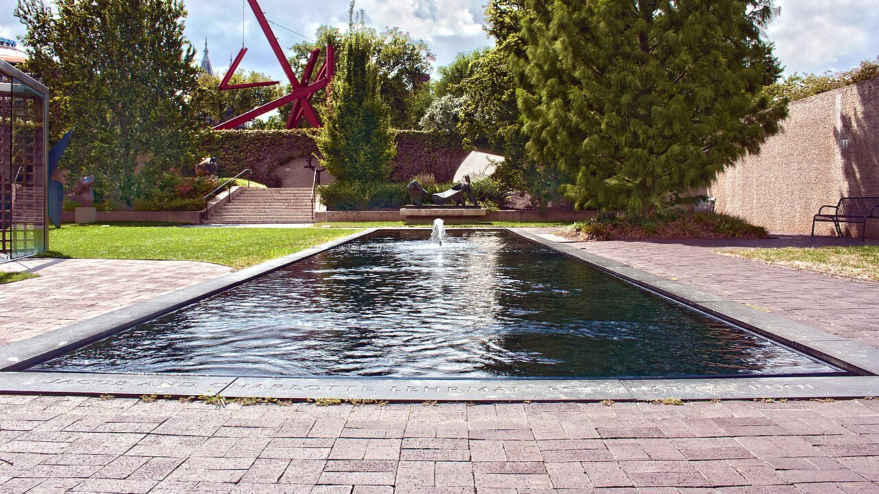 The long reflecting pool of the Hirshhorn's sunken sculpture garden