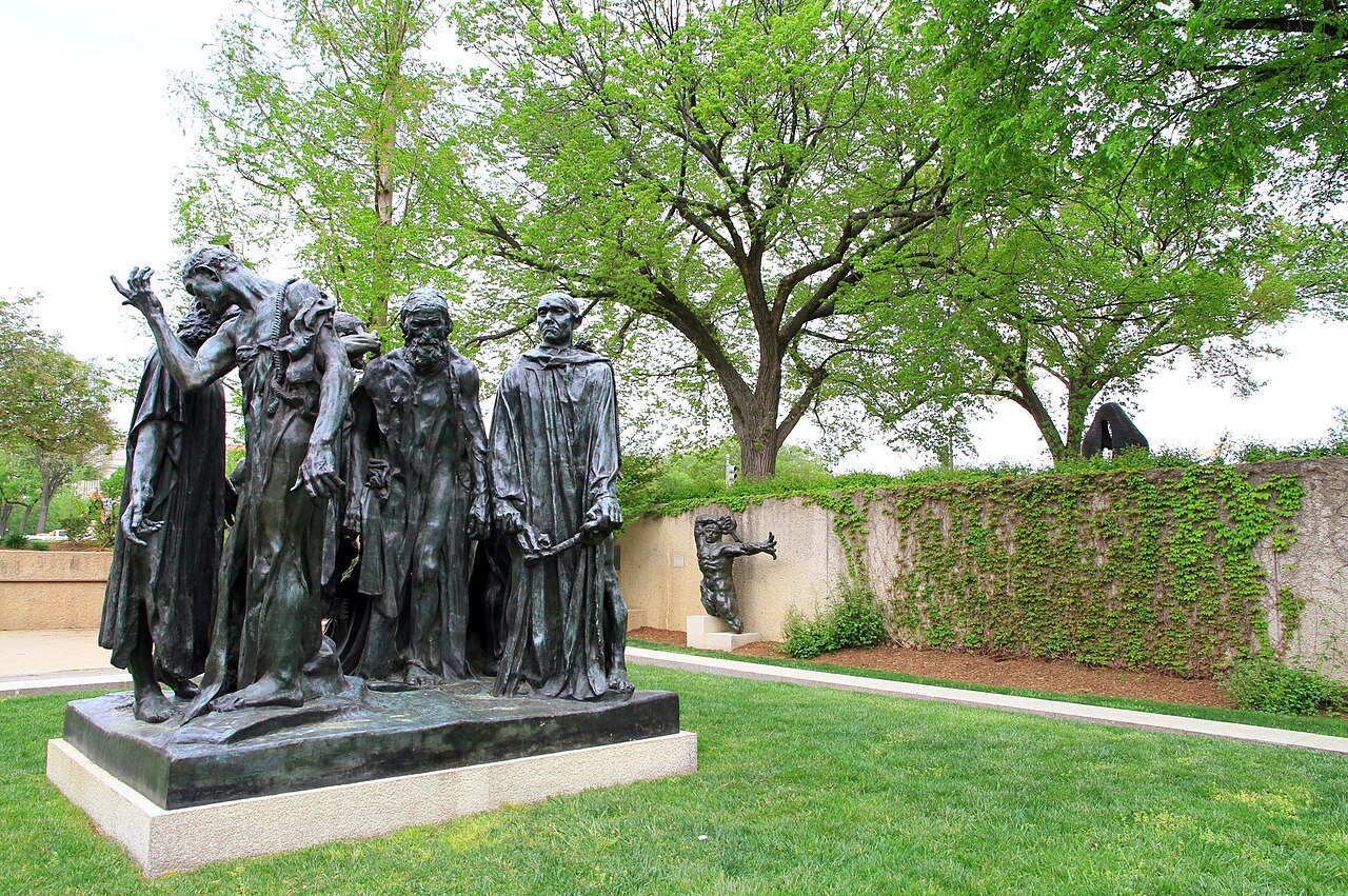 Rodin's Burghers of Calais on the lawn of the Hirshhorn's sunken garden