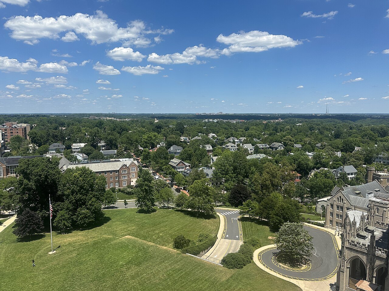 The Cathedral Close and upper Northwest from high in the cathedral