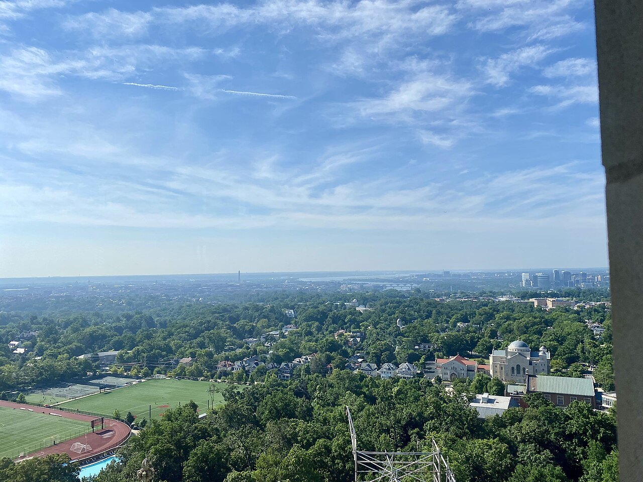 The city spread out to the southeast from a window of the cathedral