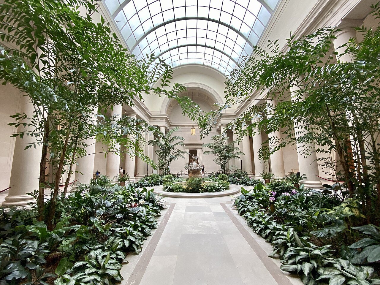 The West Building's garden court, a skylit hall of greenery
