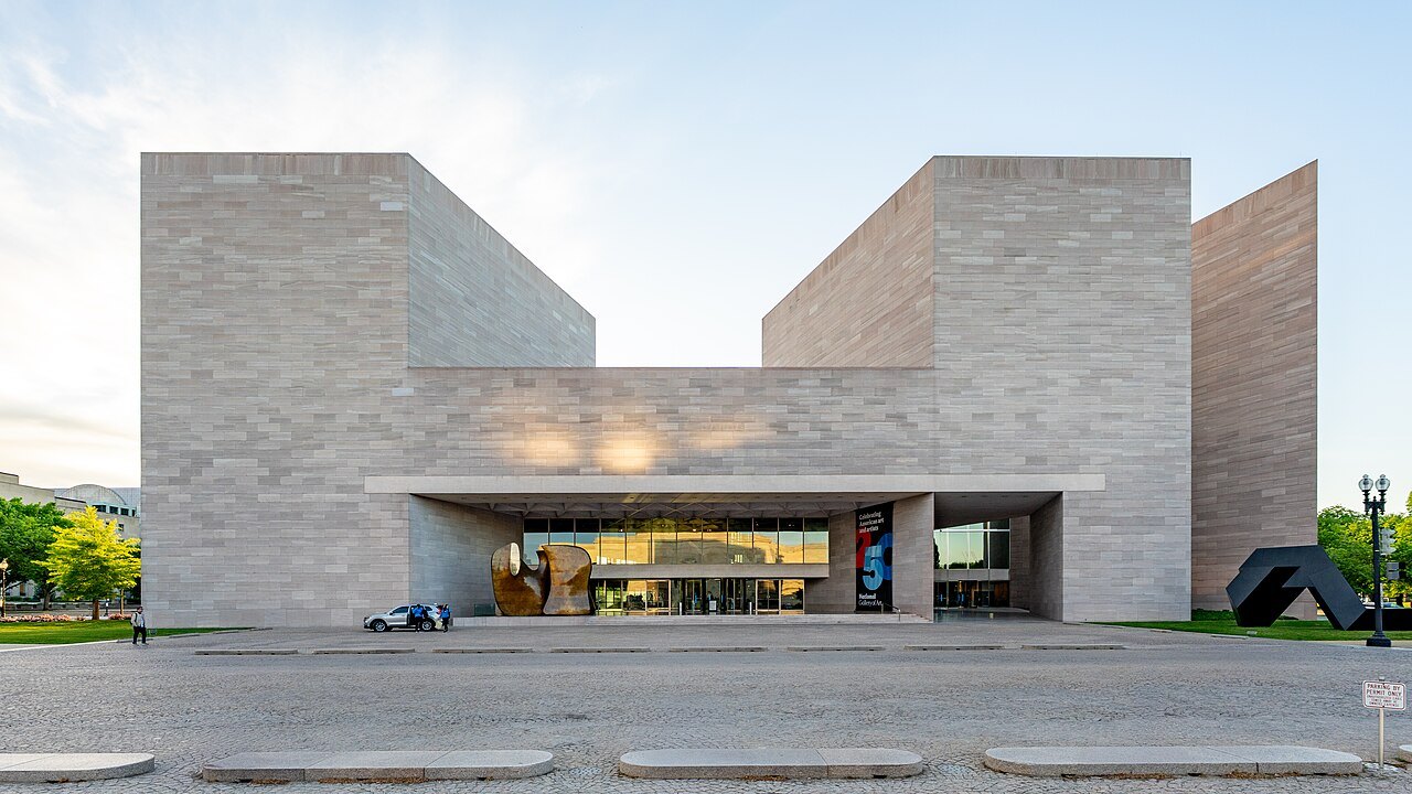 I. M. Pei's East Building of the National Gallery, its two stone wedges and the entrance between