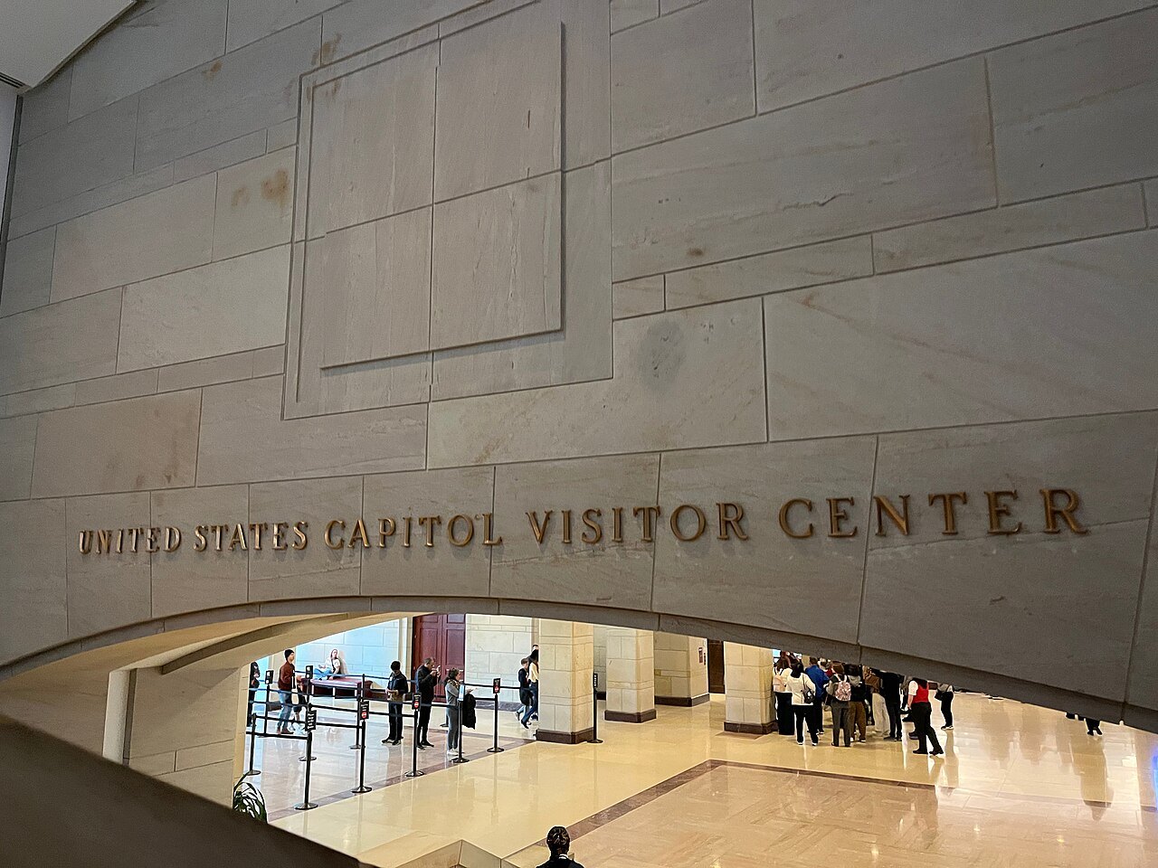 The entrance to the Capitol Visitor Center, below the East Front plaza